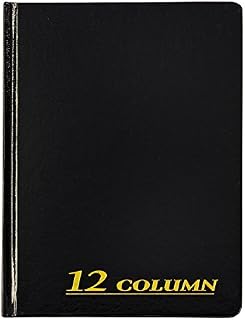 Adams Account Book, 12 Column, 7 x 9-1/4 Inches, 80 Pages (ARB8012M),Black