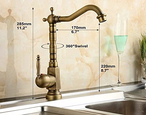 Robinet mitigeur d'évier bronze avec levier eau chaude et froide de qualité