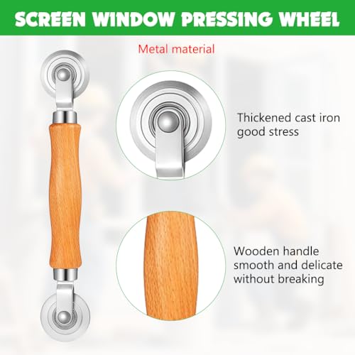 Image of Serplex Window Screen Repair Roller Tool Kit, Screen Installation Tool with Double Roller Wheels & Hook Pick, Window Screen Spline Roller Set for Screen Door & Window Mesh Replacement for Windows