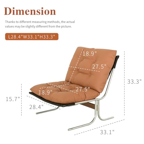 Sillón sin brazos Piel sintética Marrón miniatura 2