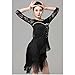 ZYDANC Black,XL,Lace Salsa Cha Cha Performance Costume Fringe Latin Dance Dresses Women's Tango Dance Outfits with Shorts