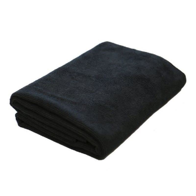 Lot de 10 Serviettes Microfibre Noires Cheveux 50x80 cm