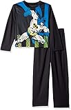 DC Comics Boys' Little Batman Knock Out Pajama Set, Black, 6/7