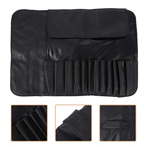 FRCOLOR Makeup Brush Rolling Case Pouch Holder Cosmetic Bag Organizer Leather Makeup Brush Roll Up Case Holder for Travel,Painter - Image 4