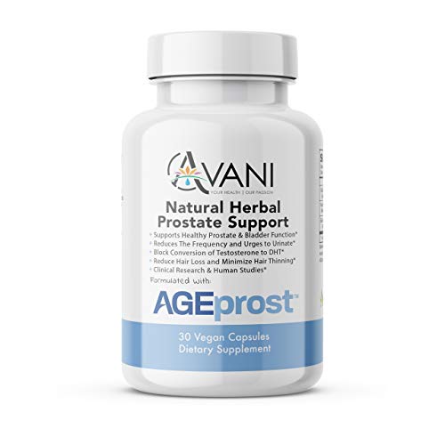 Avani Health -- Best Natural Herbal Prostate Health Support - Supplement for Men - Reduce Frequent Urination & Midnight Bathroom Trips - DHT Blocker Hair Loss Supplement. Includes AstraGin & BioPerine