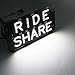 YSY Juren LED Car Window Accessory Sign RIDESHARE for Ride Share Drivers Taxi Light (White)