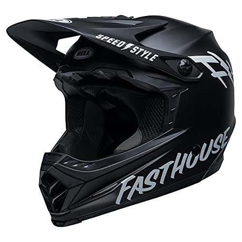 Bell Unisex Adult Full-9 Fusion MIPS VTT Casque intégral - Fasthouse Mat Noir/Blanc, XL 59-61cm