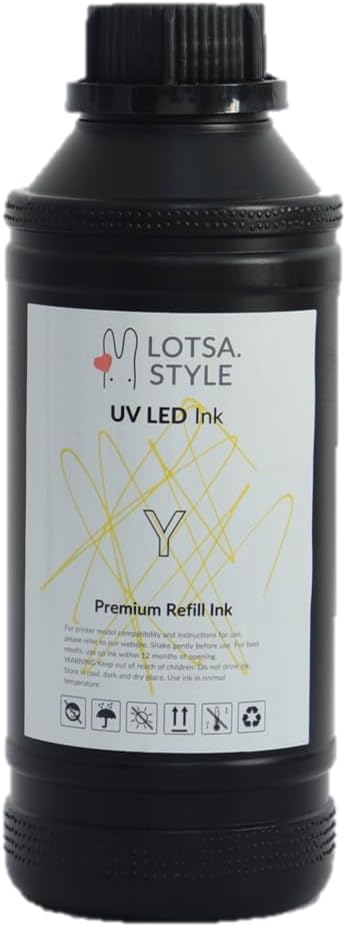 Premium Ultraviolet UV LED Hard Ink Refill Direct to Substrate Direct to Film DTF for UV & UV DTF Printers (1000ml, White)