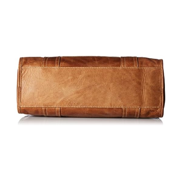 Frye-Melissa-Zip-Satchel-Leather-Handbag Frye womens Melissa Satchel Top Handle Handbag, Beige, One Size US