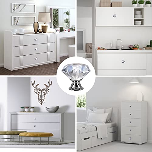 Trusir 10 Pack Cabinet Dresser Knobs Crystal Drawer Knobs Diamond Glass Knobs Pull 30Mm For Kitchen, Bathroom Cabinet, Drawer Pulls Door Knobs Dresser Drawer Handles Knobs For Dresser Drawers #TOP2