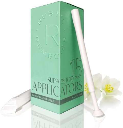 Ruby's Remedies Vaginal Suppository Applicator (15-Count), Ultra Slim, Made in U.S.A, for Boric Acid Suppositories, Pills and Capsules, Individually Wrapped, Disposable or Reusable