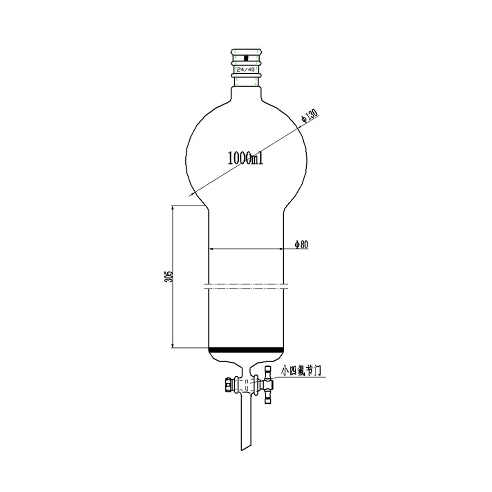 Flash-Chromatographiesäule mit Aufbewahrungslampe, Sandplatte G2, kein Anschluss, verstärkte Verbindung 24/40, 4 mm PTFE-Membran, C39 (C396040CQ)
