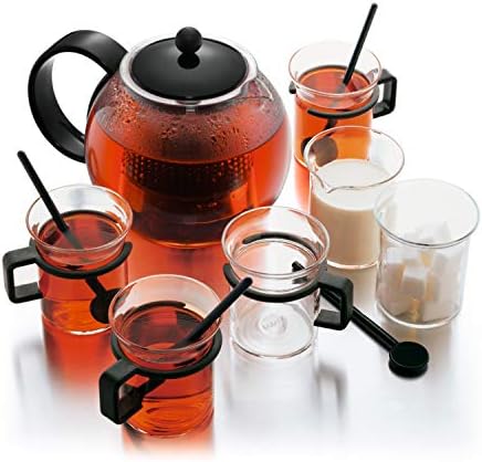 Bodum 1844-01 assam zaparzacz do herbaty (sitko z tworzywa sztucznego, pokrywka z tworzywa sztucznego, 1 litr), czarny