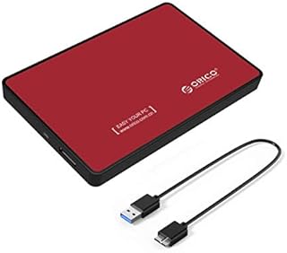 ORICO 2.5 Inch HDD/SSD Enclosure Caddy USB 3.0 SuperSpeed for 7mm & 9.5mm 2.5" SATA Hard Drive Disk, Tool-free - Red