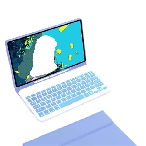 Funda de cuero con teclado para iPad Air 11 2025 y 10.9 pulgadas morada