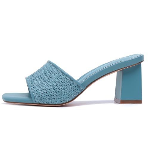 Image of vivianly Women Clear Low Block Heels Transparent Sandals
