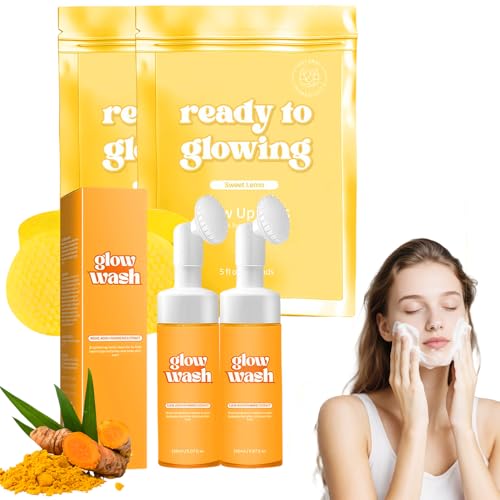 Turmeric Wash and Care，2PCS Turmeric Facial Wash and 60PCS Facial...