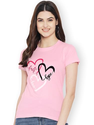 Image of Style Go Women's /Girls Cotton Regular Fit Graphic Stylish Printed Short Sleeves Casual T-Shirt || Trends & Stylish (Pack 2)
