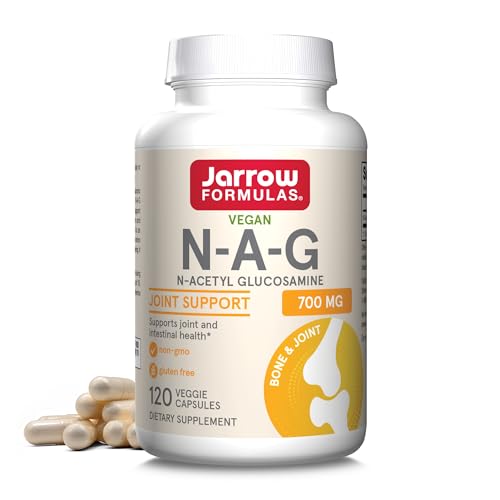 Jarrow Formulas N-A-G 700 mg N-Acetyl Glucosamine Acetylated Form of Glucosamine for Bone and Joint Support 120 Veggie Capsules Up to 120 Servings