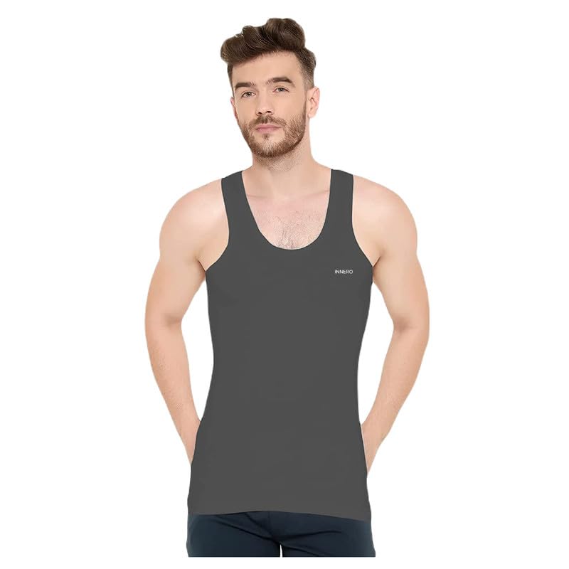 Image of INNERO Men's Multicolor Vest, Baniyan, Ganji, Undershirt, Cotton Vest for Men