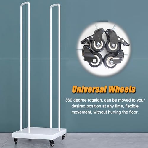 Chariot de rangement mobile métal compact blanc robuste sur pied - 4