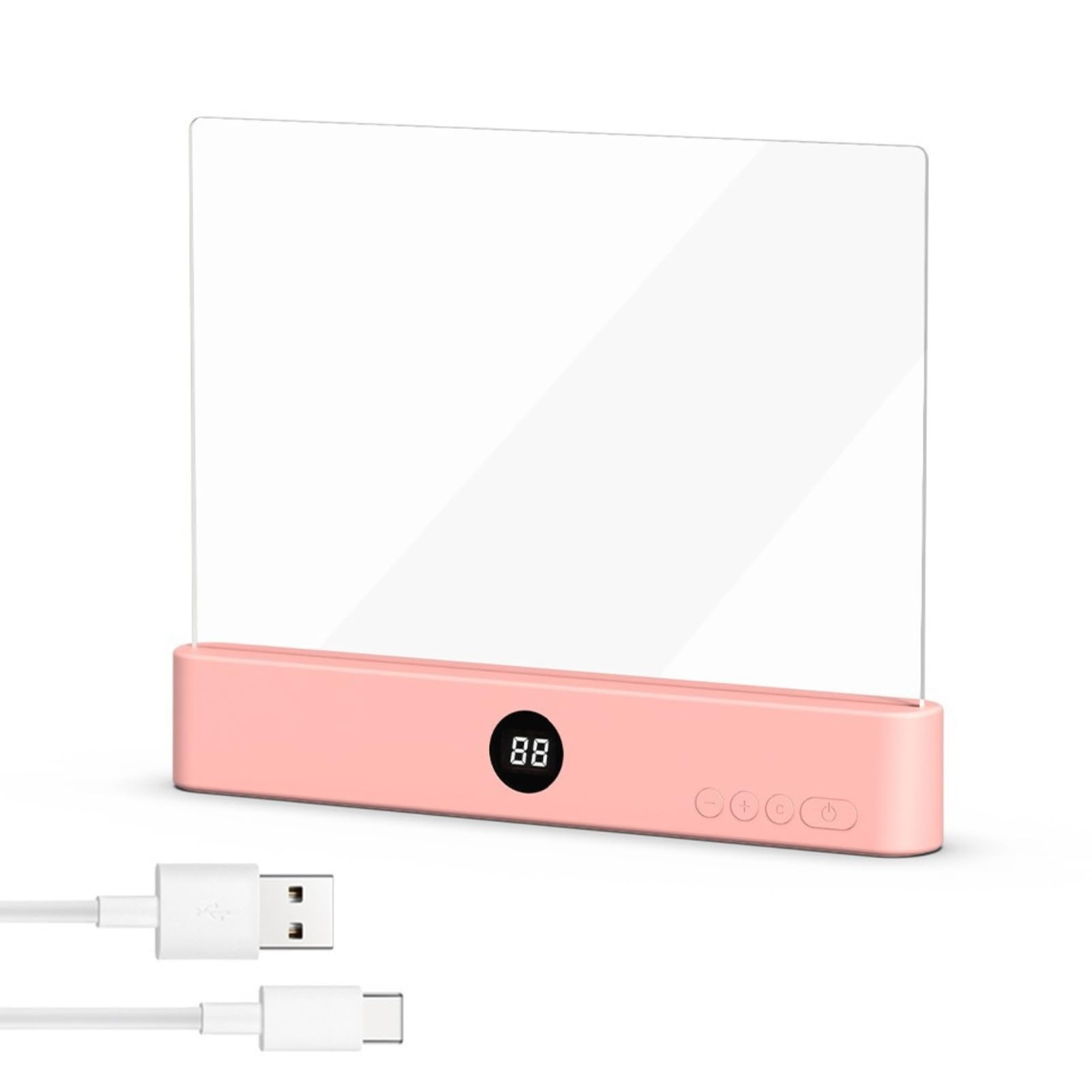 Leselampe Buch, Smart LED Panel Booklight mit 3 Farben und Timer, Multifunktionale Buchlampe auch als Nachttischlampe & Nachtlicht, USB Wiederaufladbare Buchlicht für Nachtlesen ins Bett (Rosa)