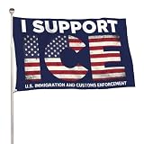 I Support ICES Flag 35x59 - Durable Nylon US Immigration and Customs Enforcement Patriotic Flag, Fade Resistan