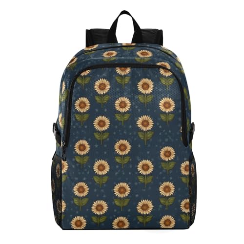 AIXIWAWA Lightweight Hiking Backpacks Sunflower Pattern Print, Foldable Waterproof Daypack for Commute Travel