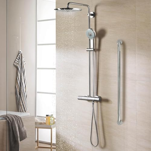 Barre d'appui de douche handicapé 100cm en acier inoxydable antidérapant x2 - 7
