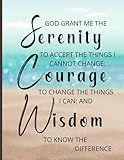 Serenity Prayer Notebook Journal For Daily Inspiration and Encouragement; , 8.5x11inch Notebook, 120 Blank Lined Pages
