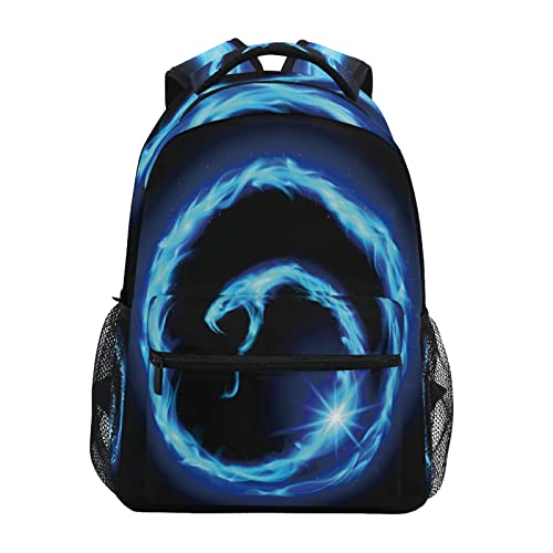 STAYTOP Mochila escolar com estampa de cobra azul, à prova d'água, adequada para acampamento, viagem, mochila casual, Cobra, S:11.4x6.9x16in, Mochilas Daypack