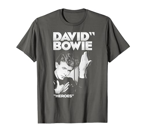 Image of David Bowie - Bold Heroes T-Shirt, Men, Asphalt Grey, 5X-Large