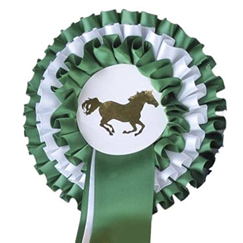 Foto von HKM 6249 Turnierschleife Dreifachrosette Siegerschleife Wettkampfschleife 3-Fach, Rot/Weiß