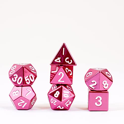 Fanroll By Metallic Dice Games 16Mm Metal Polyhedral Dnd Dice Set: Pink, Role Playing Game Dice For Dungeons And Dragons #TOP2