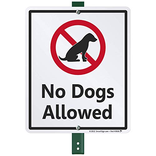 Panneau Chien Interdit résistant aux UV et piquet en métal Smartsign
