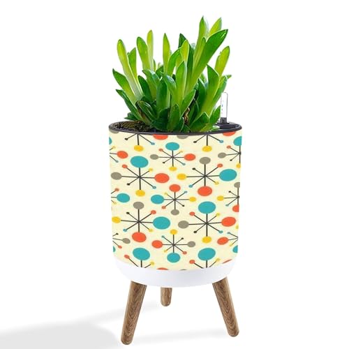 Planter with Stand Mid century fifties modern atomic retro colors