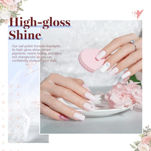 Beetles Conjunto de esmalte em gel romântico para casamento, presente de férias, 6 cores clássico fr