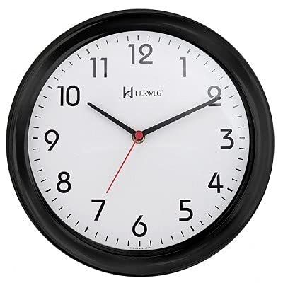 Relógio de Parede Quartz Preto Brilhante