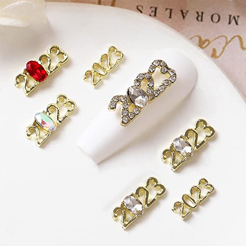 2023 Nail Art Decorations, 2023 Number Nail Rhinestone Rivet, 3D Alloy Nail Glitter Design, Metal Digit Nail Diamond Supplies For Women Girls Manicure Decorations, Diy Jewelry Making Crafts #TOP1