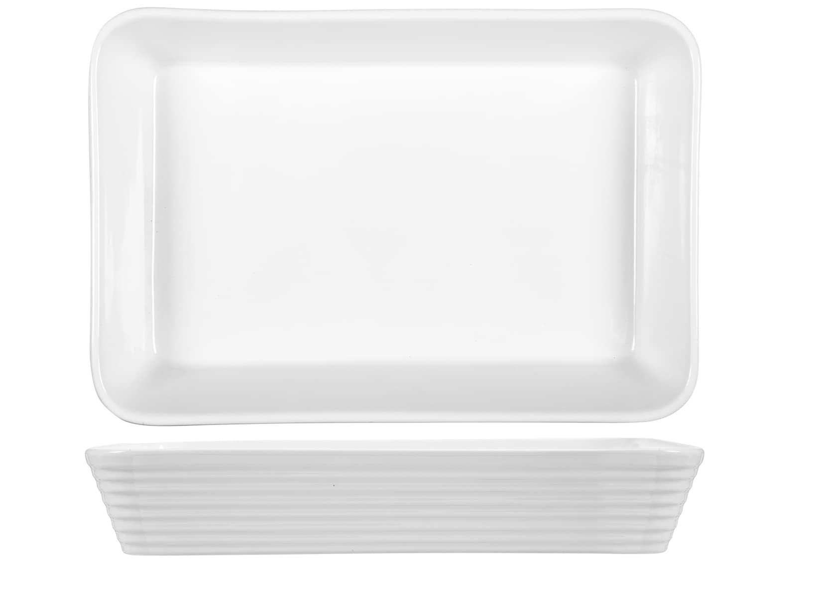 Home Pirofila Rettangolare, Porcellana, Bianco, 35x24 cm
