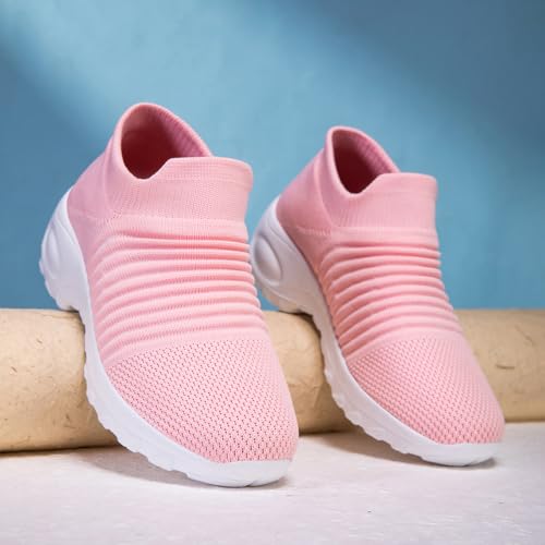 Image of Non Slip Work Shoes Women, Slip On Sneakers Women,Work Shoes Walking Gym Nurse Mesh Casual Fashion Sneakers Comfort Breathable Lightweight