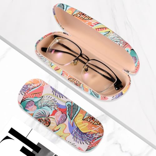 Image of PERFECTSIGHT Hard Shell Eyeglasses Case, PU Leather Protective Glasses Case, Cute Eyeglass Case for Women Men Girls