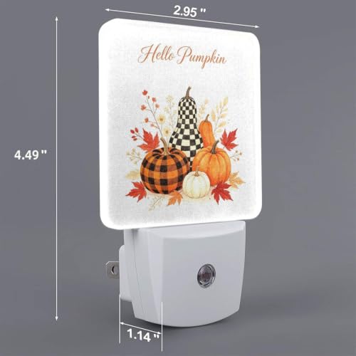 Image of Thanksgiving Pumpkin Basket LED Plug-in Night Lamp 2 Piece Set for Bedroom