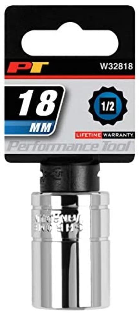 Performance Tool W32818 1/2 in. Drive 18 mm 12-Point Socket
