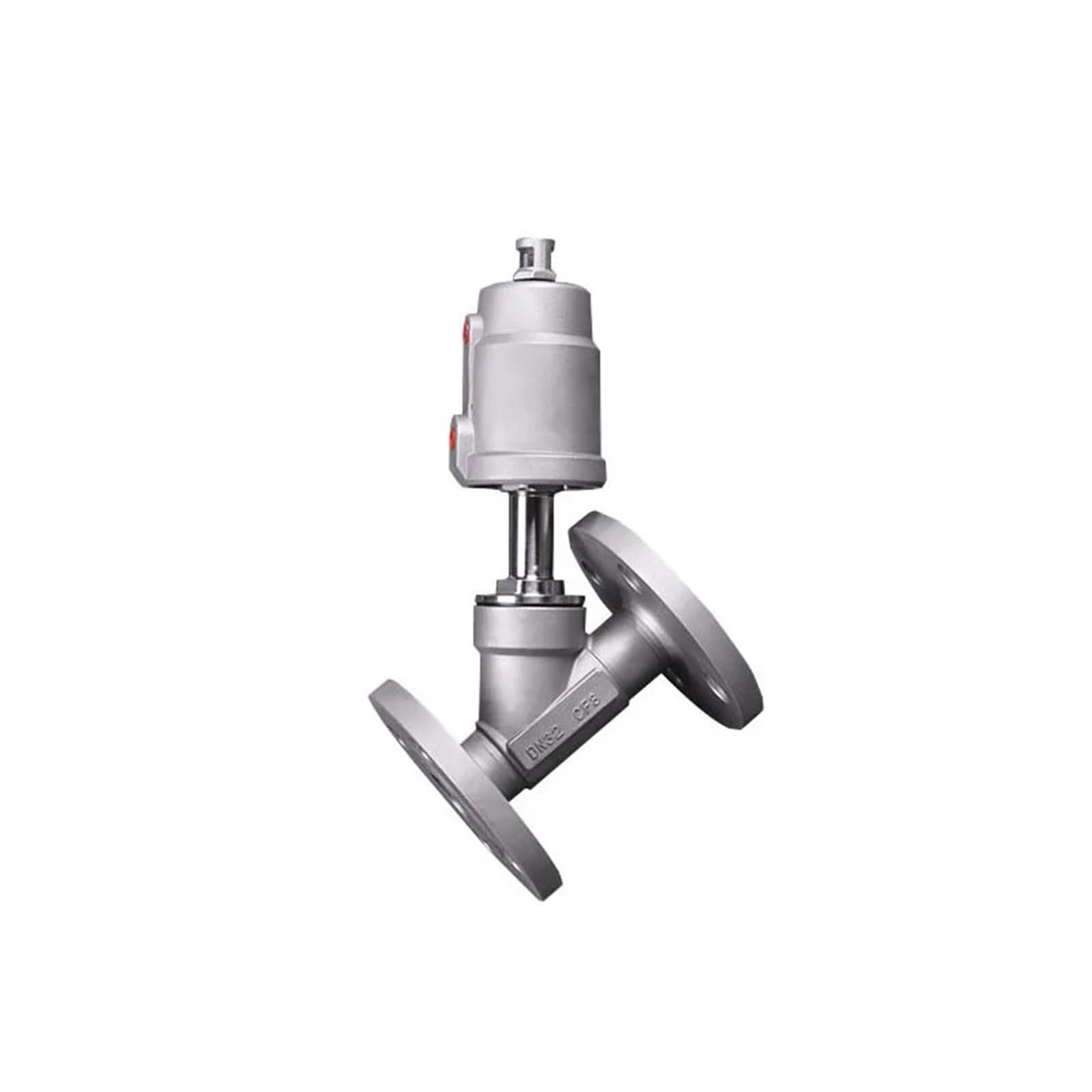 HDPHCRIUN DN100 Stainless Steel Flanged Pneumatic Angle Seat Valve(Normally Open,Double Acting)