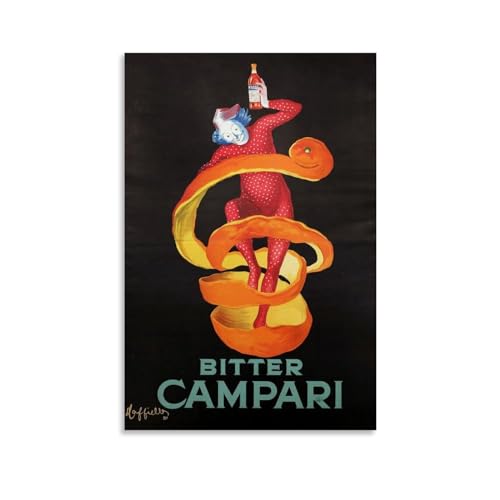 Lienzo impreso de Leonetto Cappiello Painters' Works「Bitter Campari」 impresión artística para pared, lienzo, idea de regalo, estética de habitación, 20 x 30 cm
