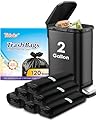 2 Gallon 120 Counts Small Strong Black Trash Bags Garbage Bags by Teivio,Small Waste Basket Liner, Bathroom Trash Can Bin Liners, Plastic Bags for home office kitchen,Black