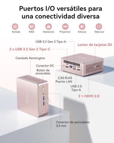 Miniatura 6 de Geekom Nuc Mini Pc A 5, Amd Ryzen 7 5800h Hasta 4.4ghz Pc De Sobremesa, Mini Ordenador, 32 Gb Ddr4 512gb Ssd Con Windows 11 Pro, Wifi 6, Hdmi, Bt 5.2 Pc Para Juegos Y Oficina