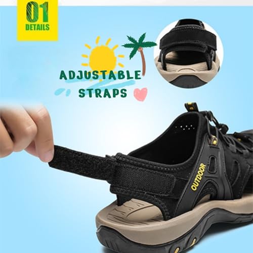 Qiucdzi Mens Sport Sandals Outdoor Hiking Sandal Closed Toe Athletic Lightweight Trail Walking Casual Beach Sandals Water Shoes3