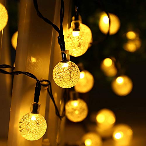 Luzes solares Xunata para uso ao ar livre, 10 LEDs, bola de cristal à prova d'água, lâmpadas de glo